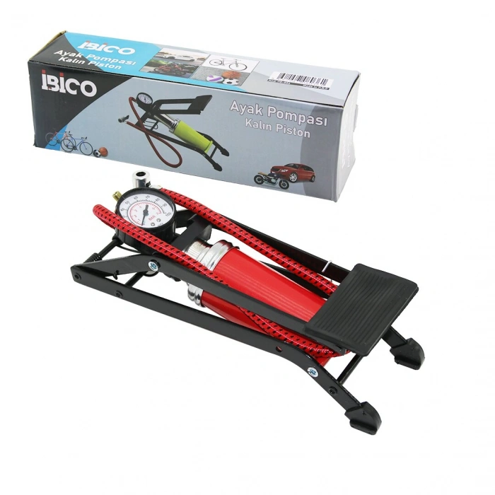 YATAY MODEL KALIN PİSTONLU AYAK POMPASI OTO-ARAÇ - BİSİKLET-MOTOR LASTİK - TOP - ŞİŞME YATAK-HAVUZ (5263)