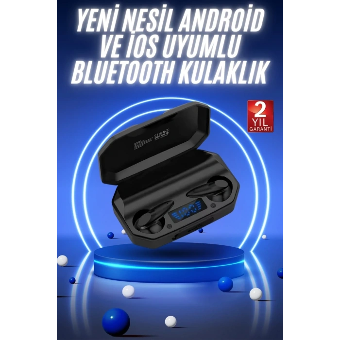 Yeni Nesil Android Ve İos Uyumlu Siyah Profesyonel  Kulaklığı