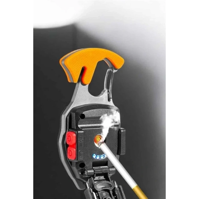 Yeni Nesil Kamp Feneri Çok Fonksiyonlu Fener Anahtarlık Usb Çakmaklı Cam Kırıcı Kemer Kesici Açacak