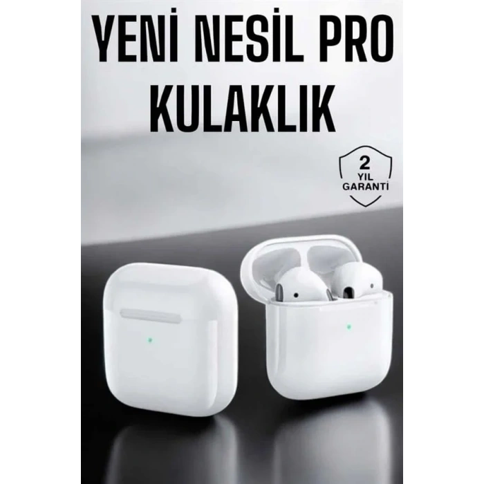 Yeni Nesil Pro Bluetooth Kulaklık Uzun Pil Ömrü Beyaz