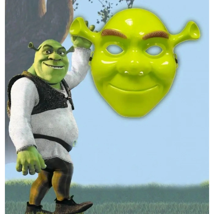 Yeşil Shrek Maskesi 21x25 cm (5263)