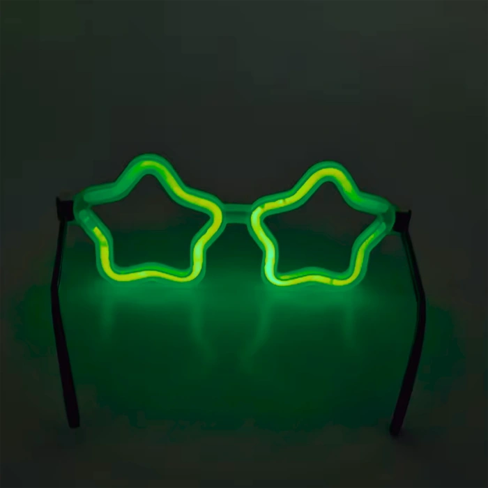 Yıldız Glow Gözlük - Yıldız Şekilli Glow Stick Gözlüğü - Glow Partisi Gözlük 12 Adet (5263)