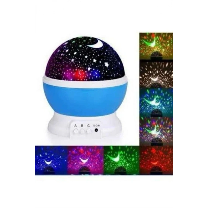 Yıldız Görünümlü Gece Lambası Renkli Masa Lambası Gökyüzü Projeksiyon