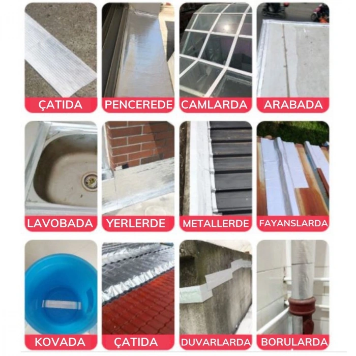 Yüksek Sıcaklık Dayanan Su Geçirmez Çatı Boru Duvar Çatlak Onarıcı Yapışkan Bant Folyo 5 cm (5263)