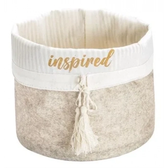 Yuvarlak Katlanabilir Çok Amaçlı Saklama Organizer Kutu Keçe Sepet (mini) - 03402