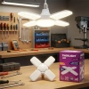 1+4 KOLLU - YAPRAKLI PERVANE MODELİ PAPATYA BEYAZ LED LAMBA AMPUL 40W - E27 P-6040B (5263)