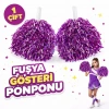 1 Çift ( 2 Adet ) Fuşya Renk 23 Nisan 19 Mayıs 29 Ekim Okul Gösteri Ponponları Ekstra Dolgun (5263)