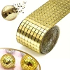 1 Metre Uzunluğunda Gold Renk Aynalı Mozaik Taşlı Dekor Bandı 4 cm x 1 mt (5263)
