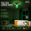 10 ADET 1W E27 YEŞiL YUVARLAK GECE LAMBASI LED AMPUL EAMP-075 (5263)