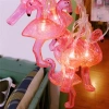 10'lu Pilli Led Flamingo Dekoratif Işık Zinciri Aydınlatma 1,5 Mt (5263)