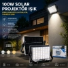 100W GÜNEŞ ENERJİLİ LED IŞIK SOLAR PROJEKTÖR - FENER KAMP - DIŞ MEKAN 3 FARKLI LED IŞIK 348960 LMB (5263)
