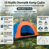 10 Kişilik Otomatik Kurulum Kamp Çadırı – Outdoor , Suya Dayanıklı Hızlı Kurulum Piknik ve Doğa İçin Geniş Aile Çadırı 300x300x170 cm (5263)