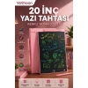 20 Inc Renkli Lcd Grafik Dijital Kalemli Çizim Tableti Yazı Tahta Not Yazma Eğitim Tableti Pembe