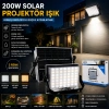 200W GÜNEŞ ENERJİLİ LED IŞIK SOLAR PROJEKTÖR - FENER KAMP - DIŞ MEKAN 3 FARKLI LED IŞIK 348961 LMB (5263)