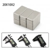 20×10×2 Mm N35 Neodyum Mıknatıs – Köşeli, Nikel Kaplama (50’li Set)