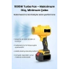 21V Kablosuz Hava Üfleyici | 32.000RPM Turbo Fan, 12.000mAh Batarya, Bahçe &amp; Araç Kurutma / Sarı (5263)