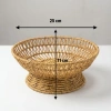 25 cm Plastik Rattan Servis Çanağı – Doğal Hasır Görünümlü Dekoratif Meyve, Ekmek ve Sunum Kasesi (5263)