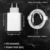 25W Hızlı Şarj Adaptörü USB-C to Type-C Kablolu – PD Destekli, Süper Hızlı Şarj Cihazı (5263)