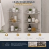 3 KATLI - ÜÇGEN   KROM   METAL  BANYO KÖŞELİK - DUŞKABİN RAF (5263)