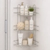 3 KATLI - ÜÇGEN   KROM   METAL  BANYO KÖŞELİK - DUŞKABİN RAF (5263)