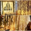 300 Ledli 10 Sarkıt Perde Led Işık-8 Fonksiyon, Uzaktan Kumandalı, 3x3 Metre (5263)