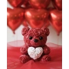 3d Baskı Kalpli Ayıcık 10cm Romantik Masaüstü Dekor