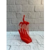 3d El Üzerinde İnsan Figürü Kırmızı Sanatsal Masa Üstü Dekor 12x18 Cm