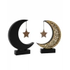 3d Hilal Yıldız Dekoratif Obje 23x23 Cm Modern Ve Manevi Tasarım