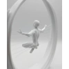 3d Zen Heykeli Beyaz Ay İçinde Meditasyon Figürü Dekoratif Obje