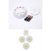 3lü Uzaktan Kumandalı Yapışkanlı Kablosuz Led Spot Lambalar (5263)