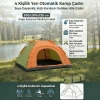 4 Kişilik Yarı Otomatik Kamp Çadırı – Suya Dayanıklı, Hızlı Kurulumlu Outdoor Aile Çadırı, Doğa, Kamp ve Piknik 200x200x135 cm (5263)