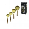 4 PCS GOLD METAL ÖLÇÜ KAŞIK SETİ OTANTİK AĞAÇ KULP 250ML - 125ML - 80ML - 60ML (5263)