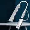 4 Port'lu Bağlantı İstasyonu Ultra İnce USB Bölücü TYPE-C tipi Çoklu Arayüz Adaptörü Multi Usb Çoklayıcı (5263)