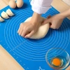 40*50 cm Silikon Ölçekli Kullanımı Kolay Hamur Açma Matı Ekmek Mantı Makarna Hamuru Yoğurma Matı (5263)