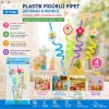4PCS KIVRIMLI - RENKLİ PLASTİK PİPET FİGÜRLÜ=MİX (5263)