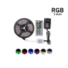 5 Metre Rgb Şerit Led Seti-İç ve Dış Mekan Silikonlu-Tak Çalıştır (5263)