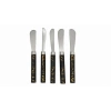 5 PARÇA  UZUN KAHVALTI BIÇAK - SİYAH MERMER DESEN SAPLI 16.5 cm (5263)