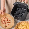 50 Adet Air Fryer Pişirme Kağıdı Tek Kullanımlık Yağ Geçirmez Yuvarlak Tabak Model PVC (5263)