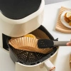 50 Adet Air Fryer Pişirme Kağıdı Tek Kullanımlık Yağ Geçirmez Yuvarlak Tabak Model PVC (5263)