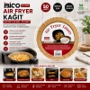50PCS YUVARLAK TABAN: 16CM - KENAR: 4.5CM AİR FRYER PİŞİRME KALIP KAĞIT (5263)