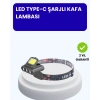 800 Lumen Led Kafa Lambası Cob Ve Xpe Led Type C Şarjlı Ayarlanabilir