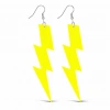 80’ler 90'lar Retro Neon Sarı Şimşek Küpe 10 cm (5263)