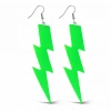 80’ler 90'lar Retro Neon Yeşil Şimşek Küpe 10 cm (5263)