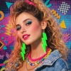 80’ler 90'lar Retro Neon Yeşil Şimşek Küpe 10 cm (5263)