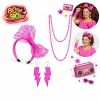 80’ler 90’lar Neon Pembe Parti Seti – Kolye Küpe Taç (5263)
