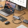 8in1 Type-C Çoklayıcı Hub HDMI 4K USB 3.0 SD TF Kart RJ45 Ethernet Dönüştürücü Adaptör (5263)