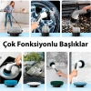 9'u 1 Arada Çok Amaçlı Kablosuz Şarjlı Temizlik Fırçası IP67 Yıkanabilir Başlık (5263)
