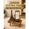 Ahşap Gövdeli Dekoratif Kum Saati – Masa Üstü El Sanatı Aksesuarı