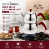 AİLE BÜYÜK BOY KÜRE ÇELİK ÇAYDANLIK SETİ ÜST: 1.2LT - ALT: 2LT (5263)