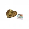 AKASYA  KALP MODEL   2 BÖLMELİ=1+1  AHŞAP BAMBU SERVİS SUNUM TEPSİ - TAHTASI  20.5 X 19.5 X 1.4CM (5263)